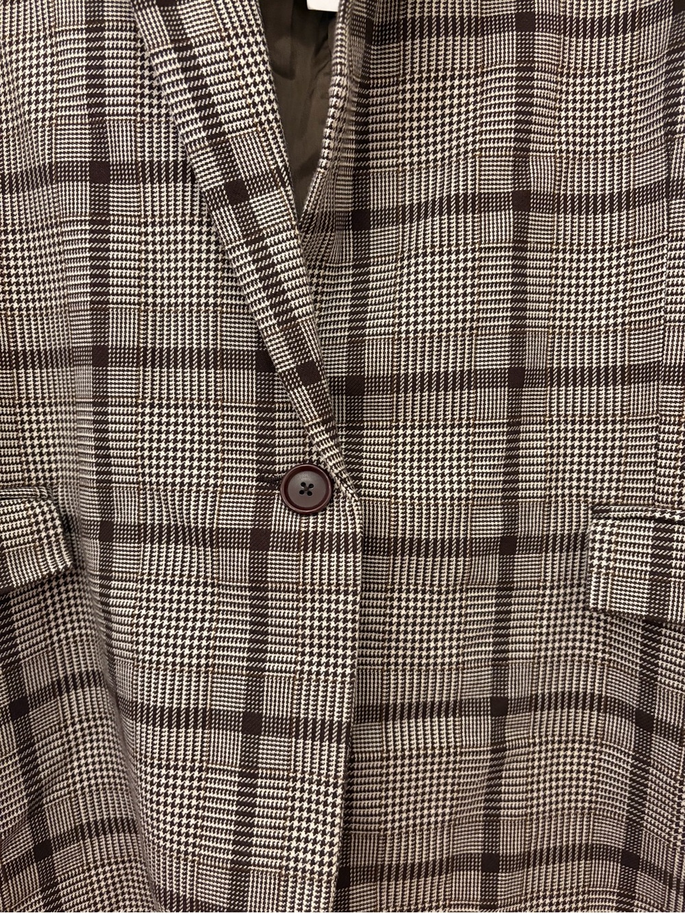 Able Elma Structured Blazer Brown White Plaid Plus Size 2X Oversized NWT - Picture 4 of 10